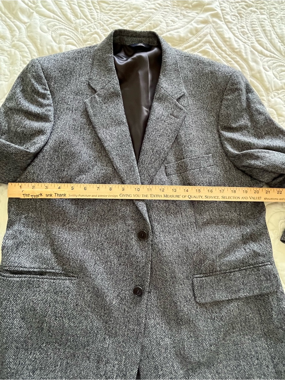 Brooks Brothers Men's Gray Herringbone Wool Blazer 44S - Picture 12 of 12